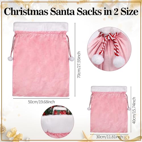 2 Pcs Christmas Velvet Drawstring Bags T8269