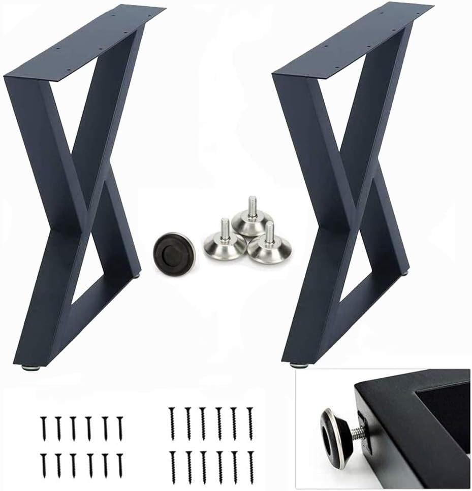 Black Cast Iron K Shape Table Legs Set of 2 E888