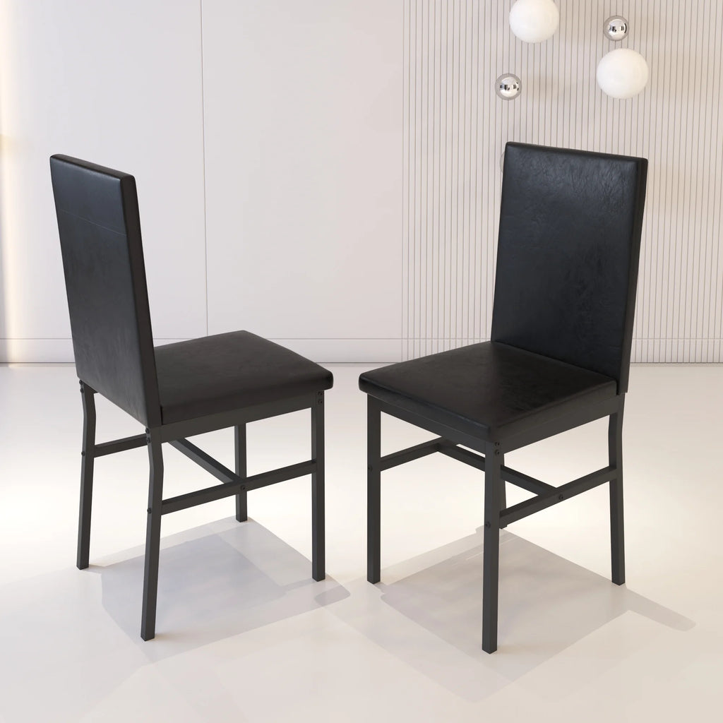 5 Piece Black Dining Table and Chairs Set E426
