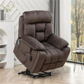 Extra Wide Power Recliner Lift Chair with Heat and Massage (Brown) L978001