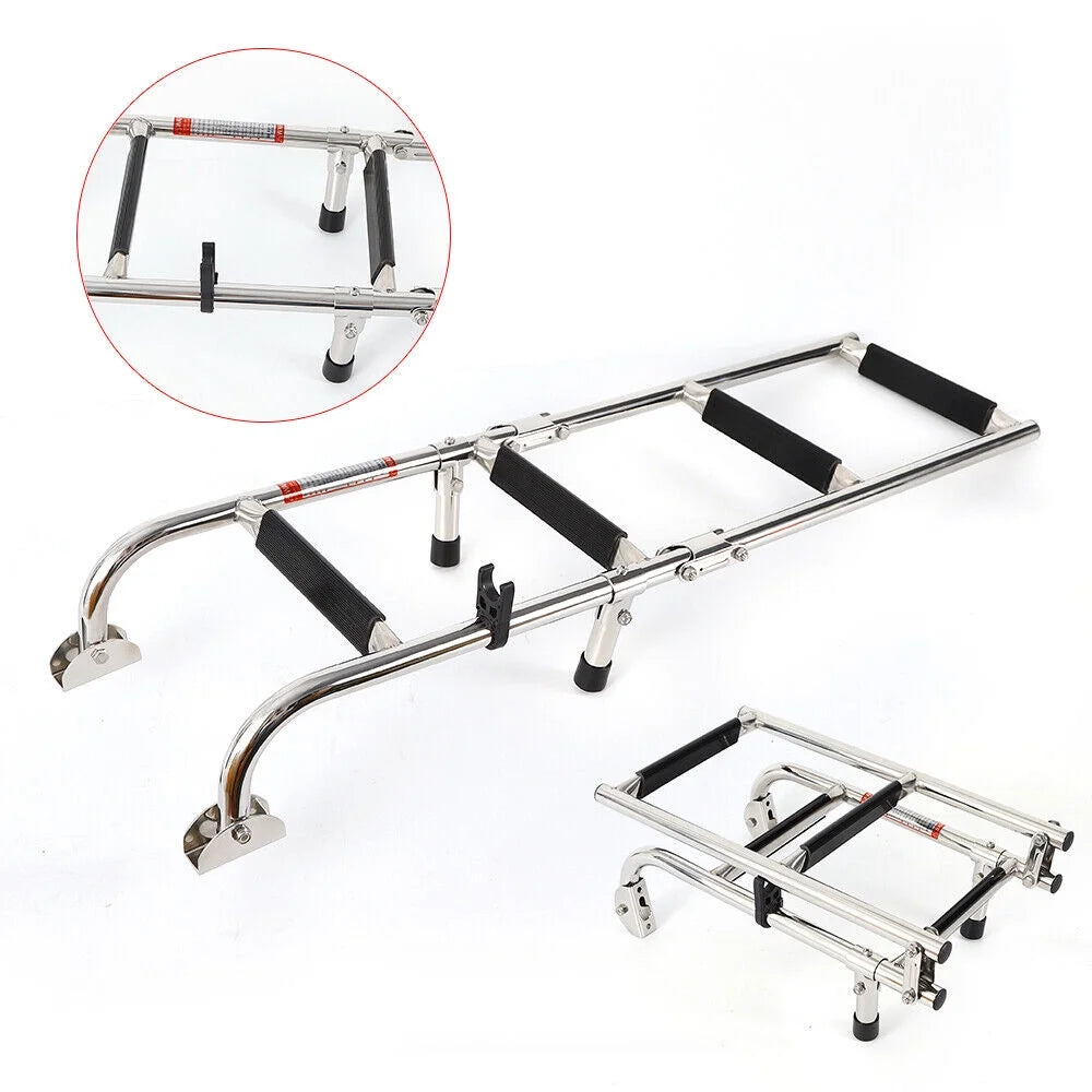 880mm 4-Step Stainless Pontoon Boat Dock Ladder X241
