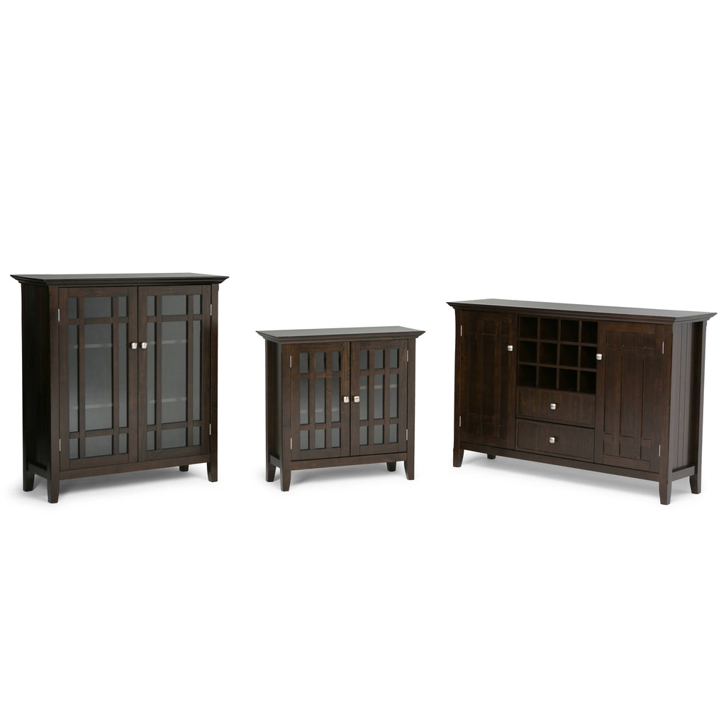 White Solid Wood Low Storage Media Cabinet F93676