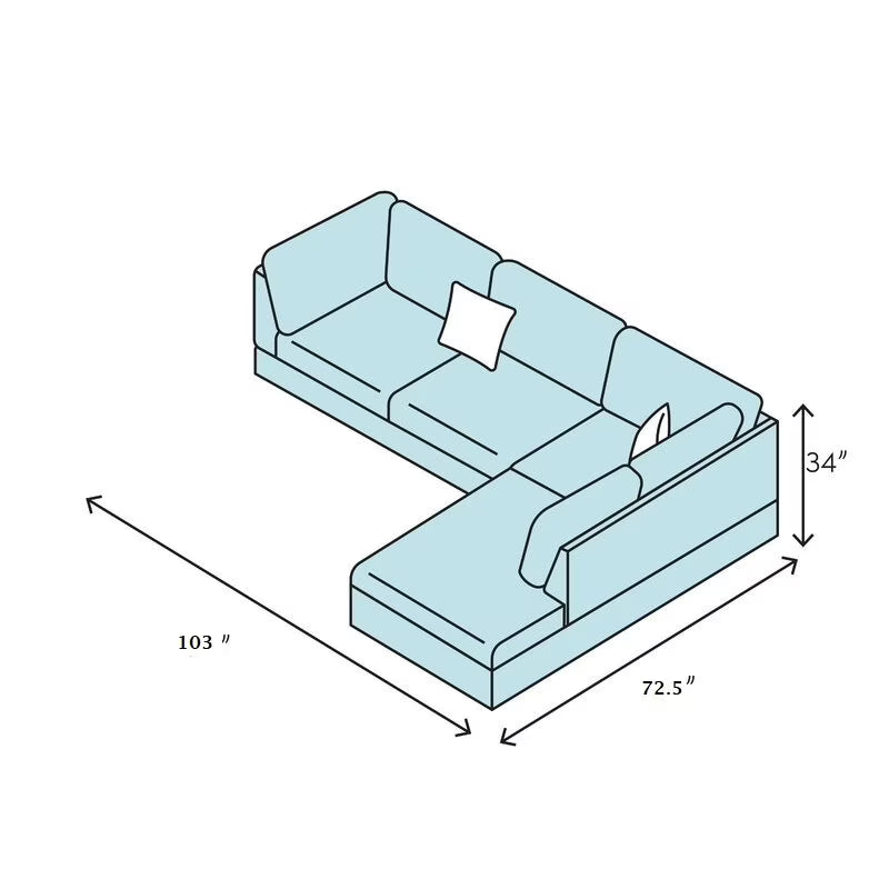 3 PC Sectional Sofa Set Y706