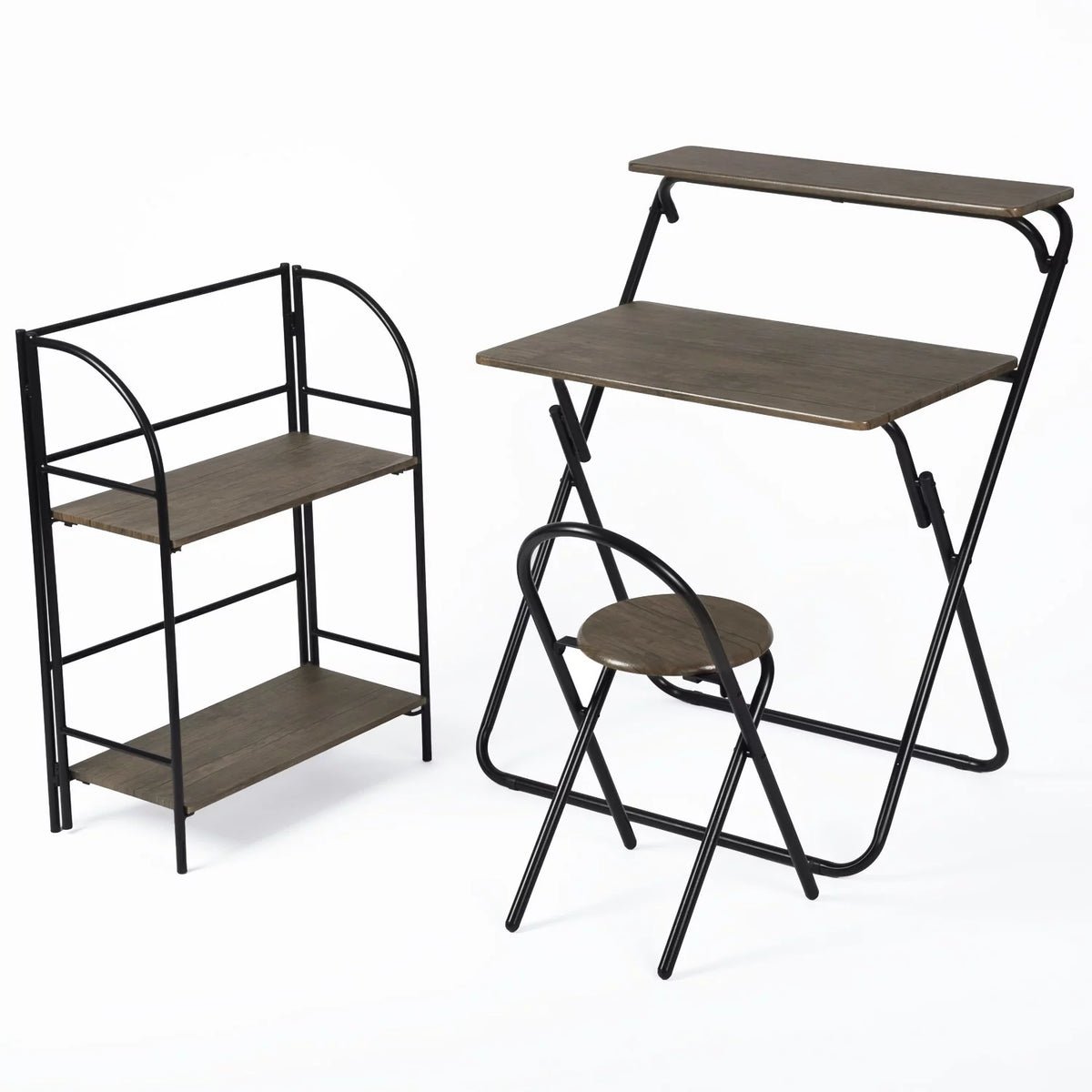 3 Pieces Kids Study Desk Chair Set with Bookshelf L450
