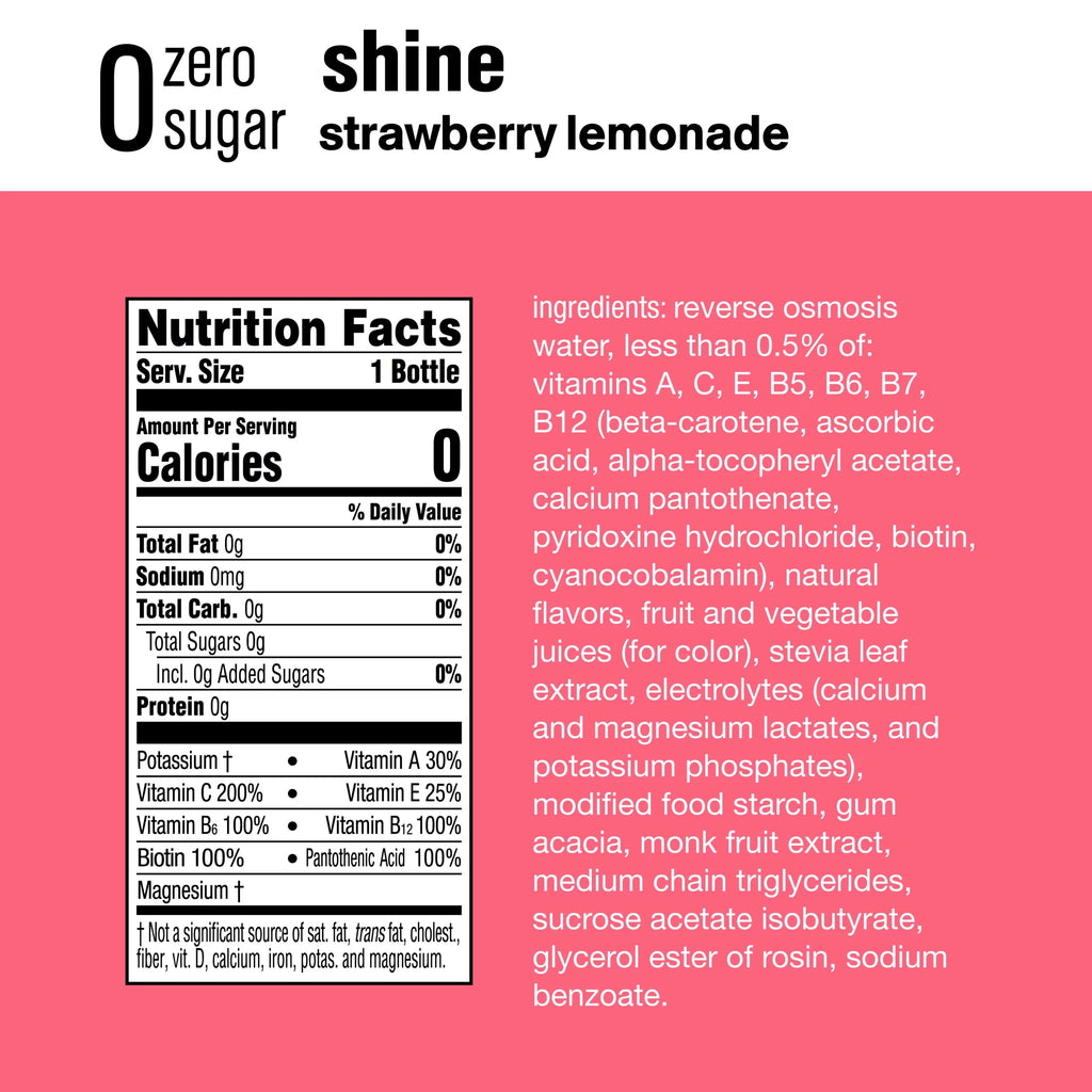 Strawberry Lemonade Electrolyte Enhanced Water, 20 fl oz, 12 Pack M897