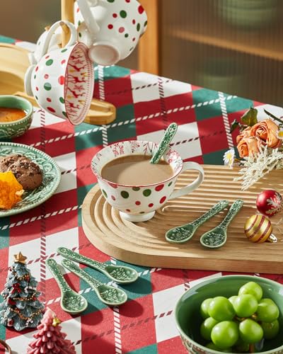 Green Ceramic Spoons Set of 6 G678919
