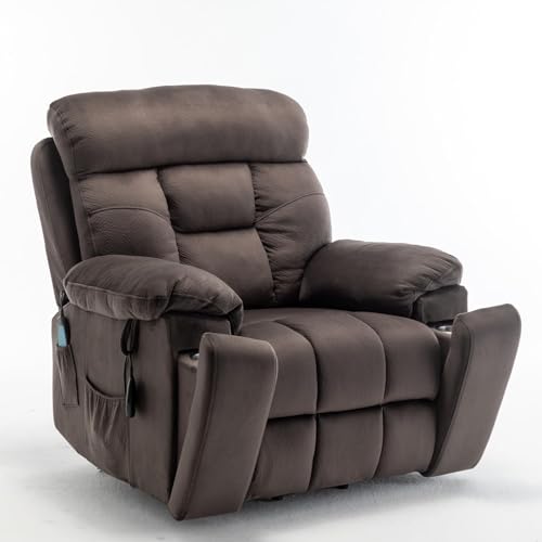 Extra Wide Power Recliner Lift Chair with Heat and Massage (Brown) L978001