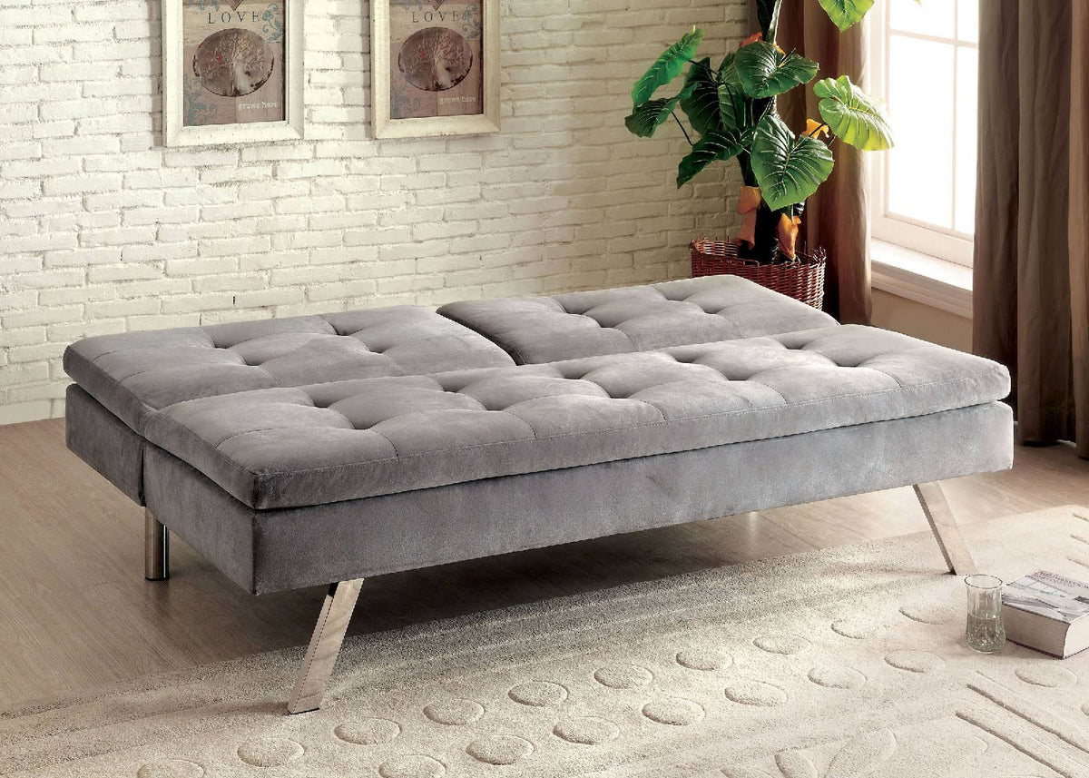 Gray Split-Back Futon Sofa B177711