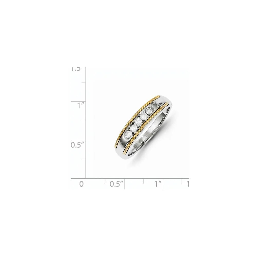 14k Two-Tone Gold Real Diamond Men's Ring S121703
