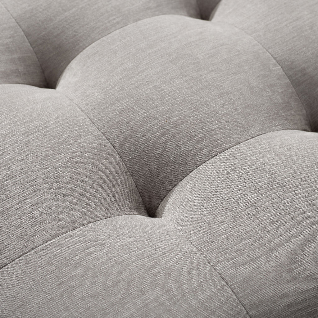 Beige Fabric Button Tufted Sectional Sofa T9728