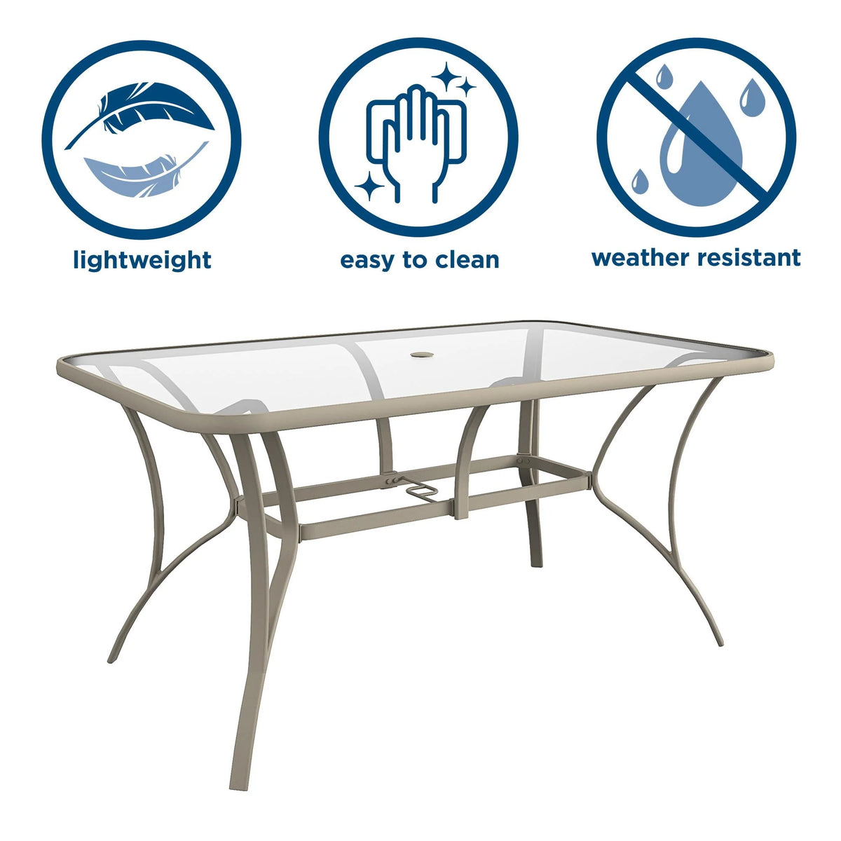 Dark Gray Steel Patio Dining Table W20989