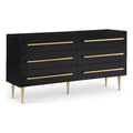 Black Dresser with Gold Metal Legs and Handle V45028
