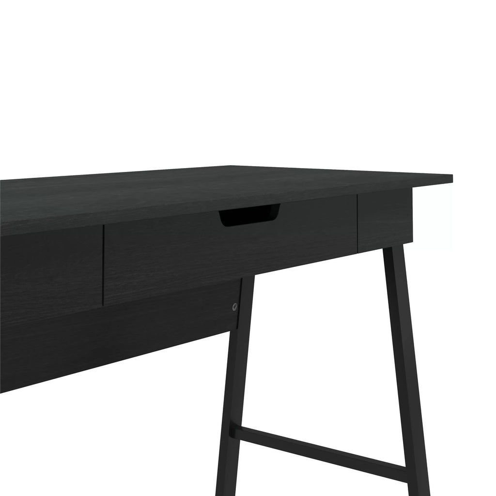 Black Oak Computer Desk with Drawer U695