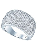 10kt White Gold Diamond Pave Band Ring 1 Cttw X4632