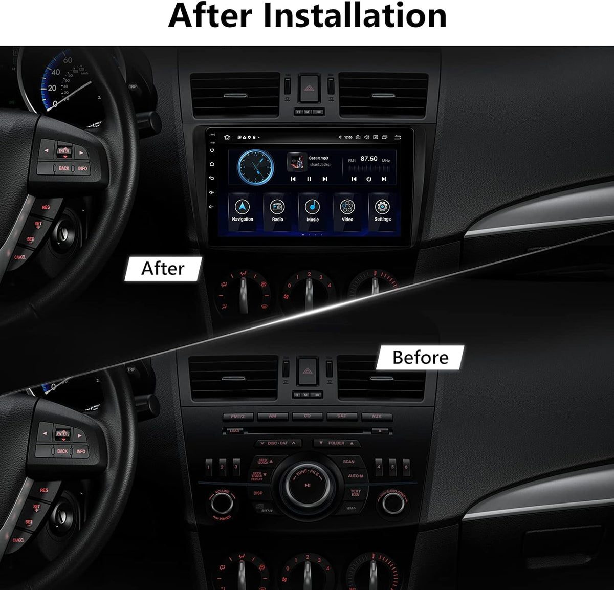 9 Inch Single Din Car Stereo Receiver with Bluetooth 5.0 W286264
