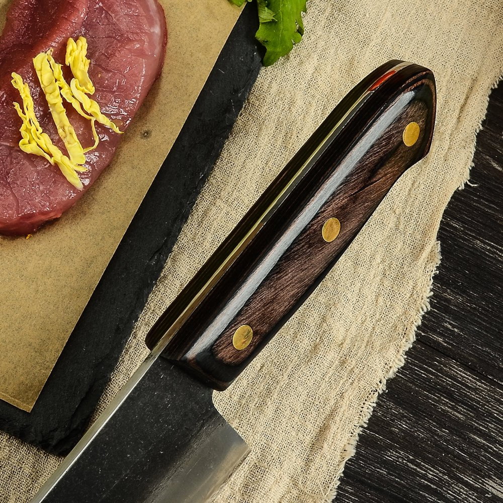 Hand Forged Butcher Knife with Leather Sheath M127