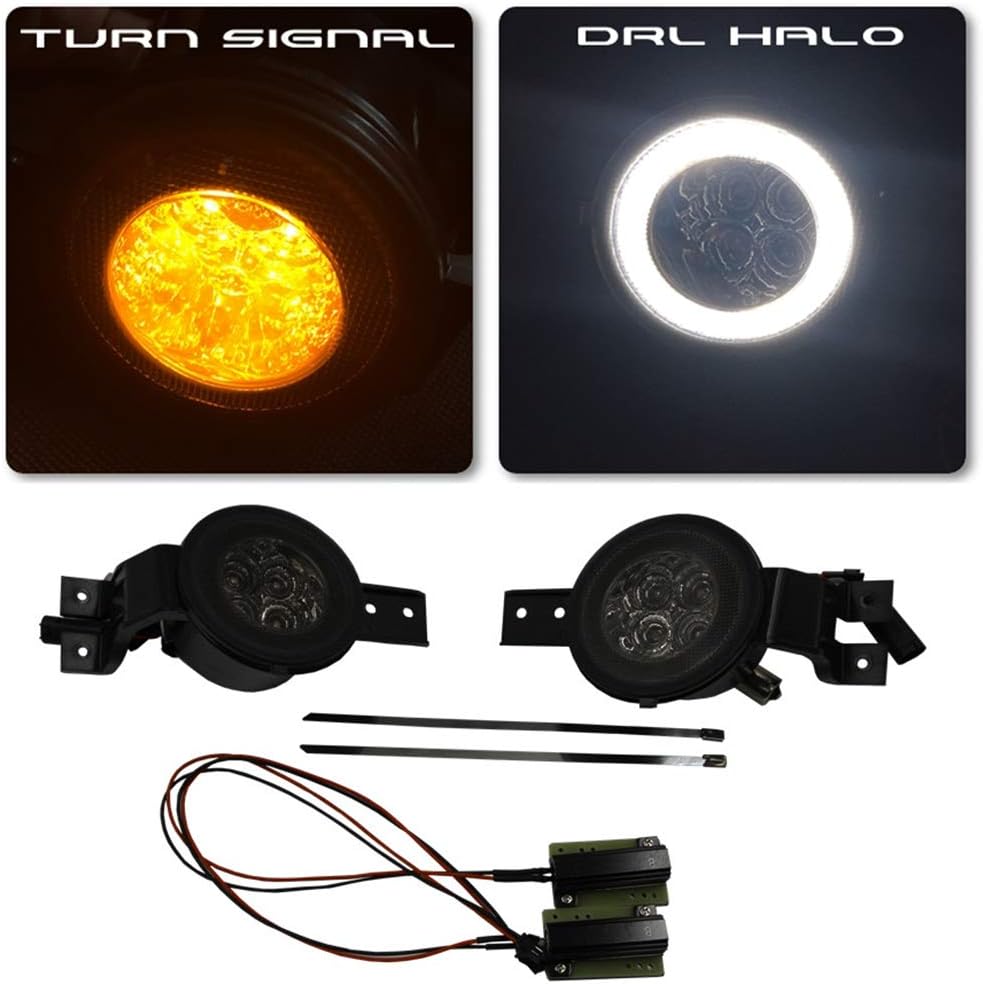 Smoke Lens LED Driving Halo Lights with Turn Signal for Mini Cooper R19488
