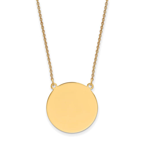 14k Yellow Gold Disc Necklace 18inch X339