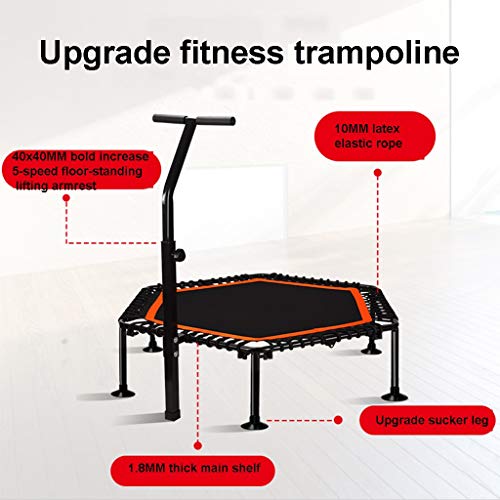 40 Inch Fitness Trampoline with Adjustable Handle Bar, Max Load 600Lbs O756665