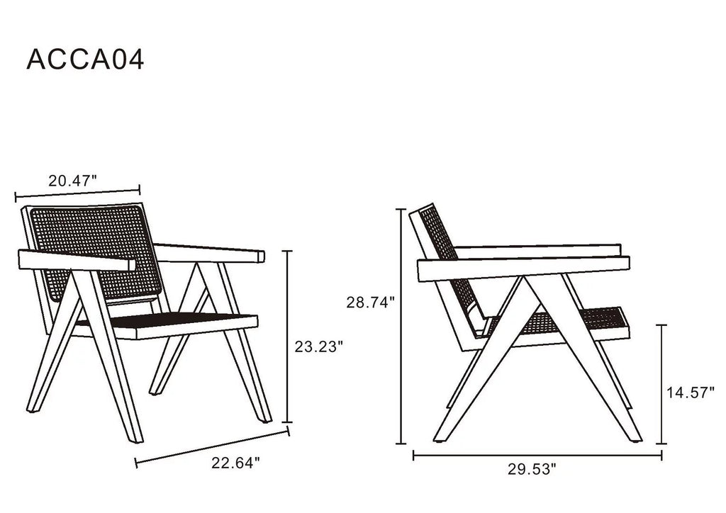 Accent Chair with Natural Cane O3143