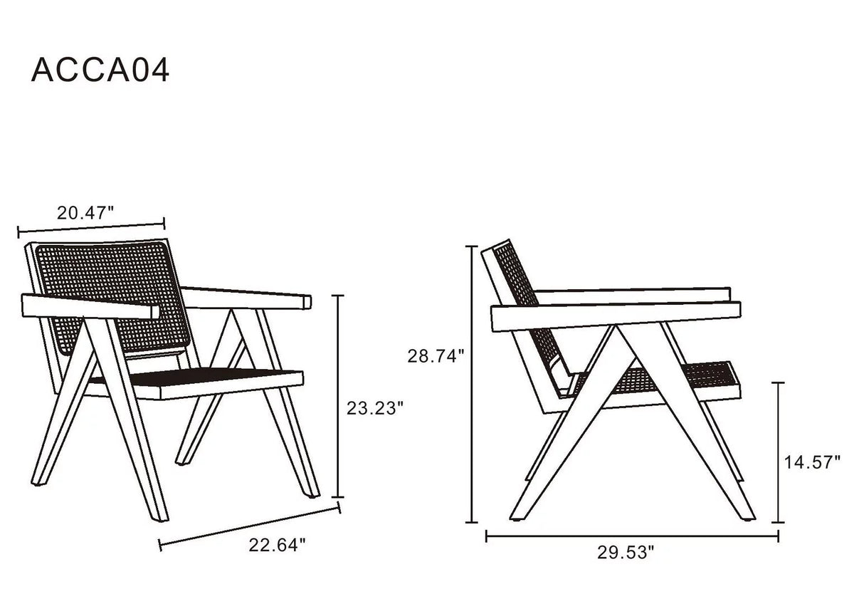 Accent Chair with Natural Cane O3143