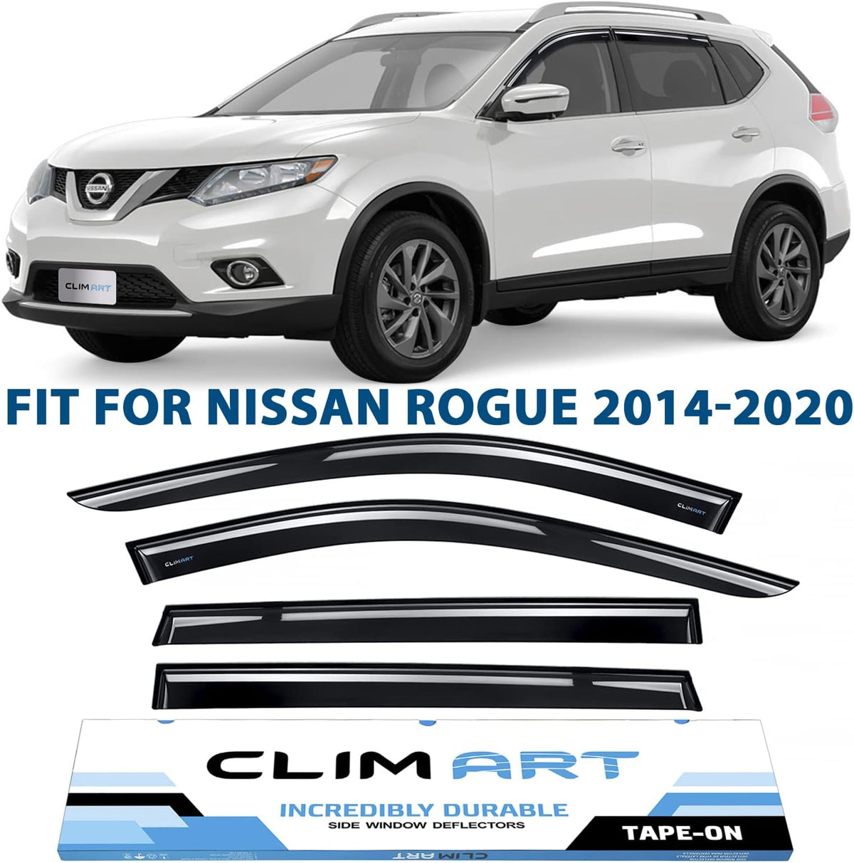 Dark Smoke 4 pcs Rain Guards for Nissan Rogue 2014-2020 I947906