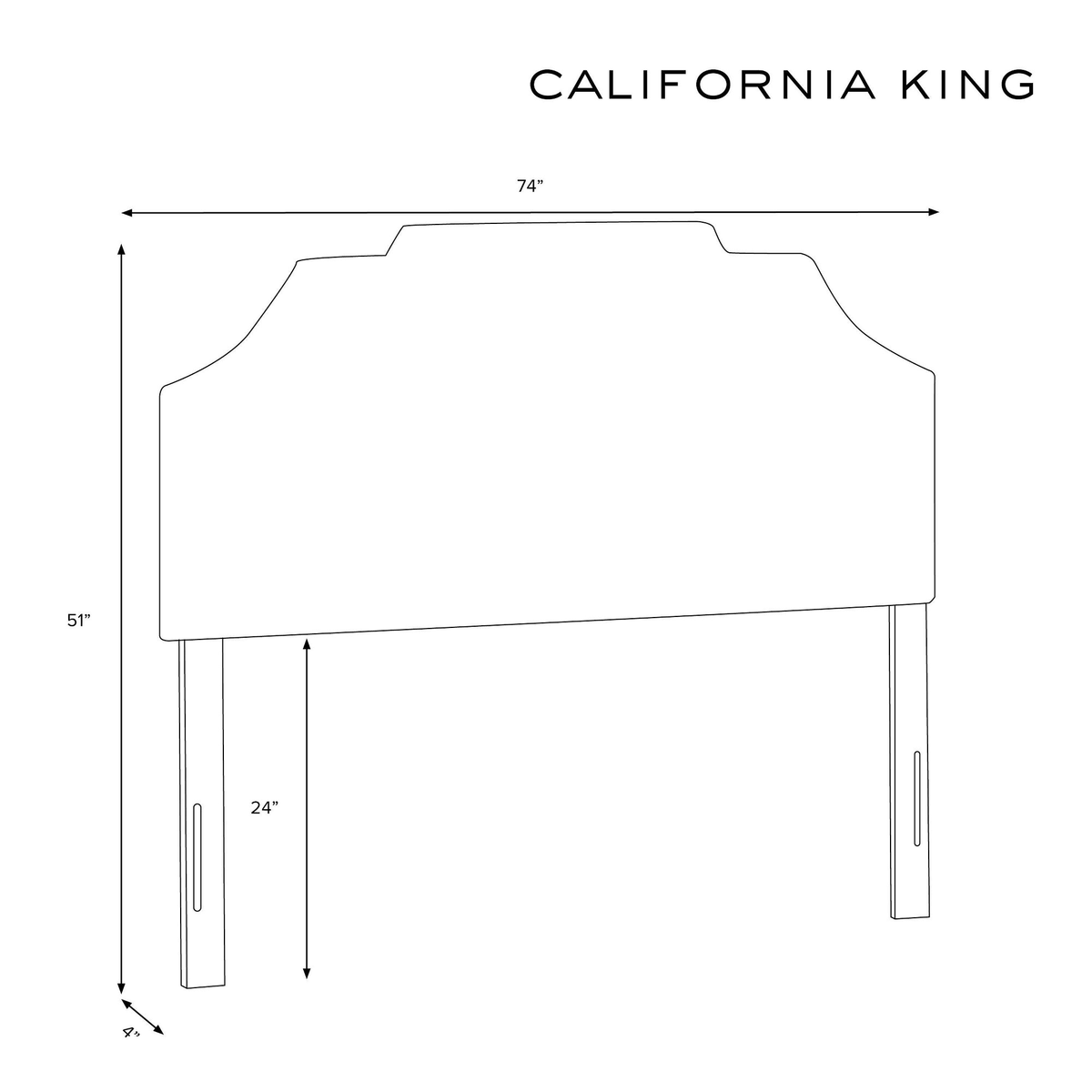 California King Linen Headboard U316