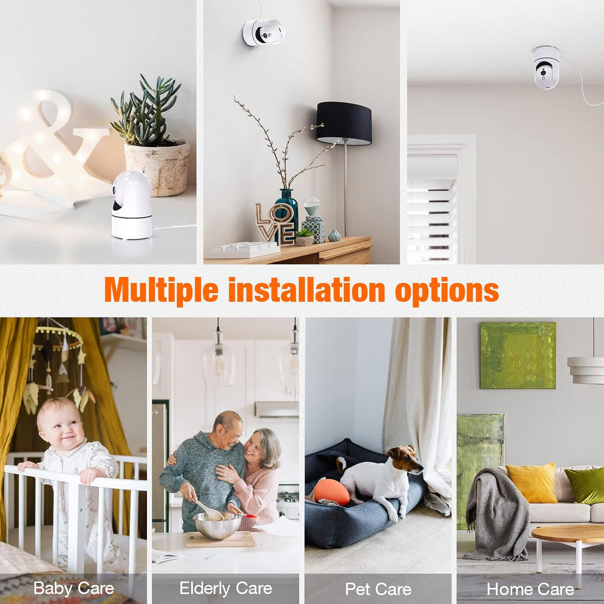 2K Indoor Baby Monitor Camera with Motion Detection, Two-Way Audio, IR Night Vision, Pack of 2 J673