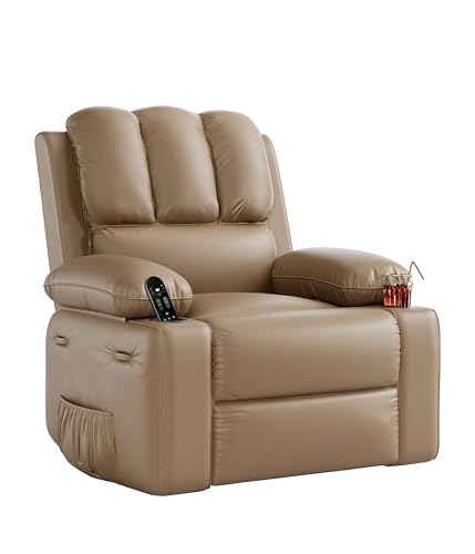 Oversized Grey Recliner Chair with Heat and Massage M52193
