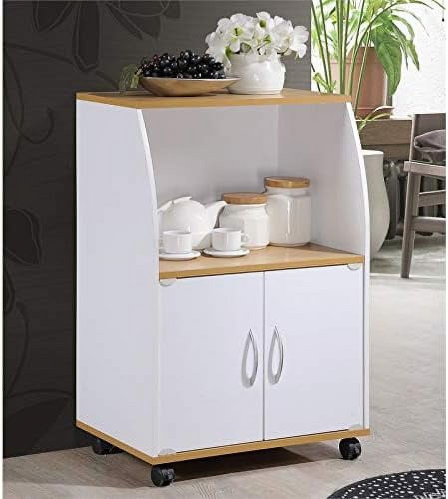 White Microwave Kitchen Cart K19106