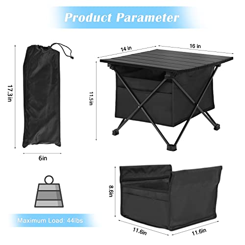 Portable Folding Aluminum Alloy Camping Table with Storage and Carry Bag P8188