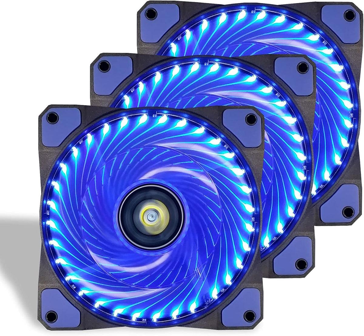 Blue 3 Pcs 120mm LED Case Fan I8172