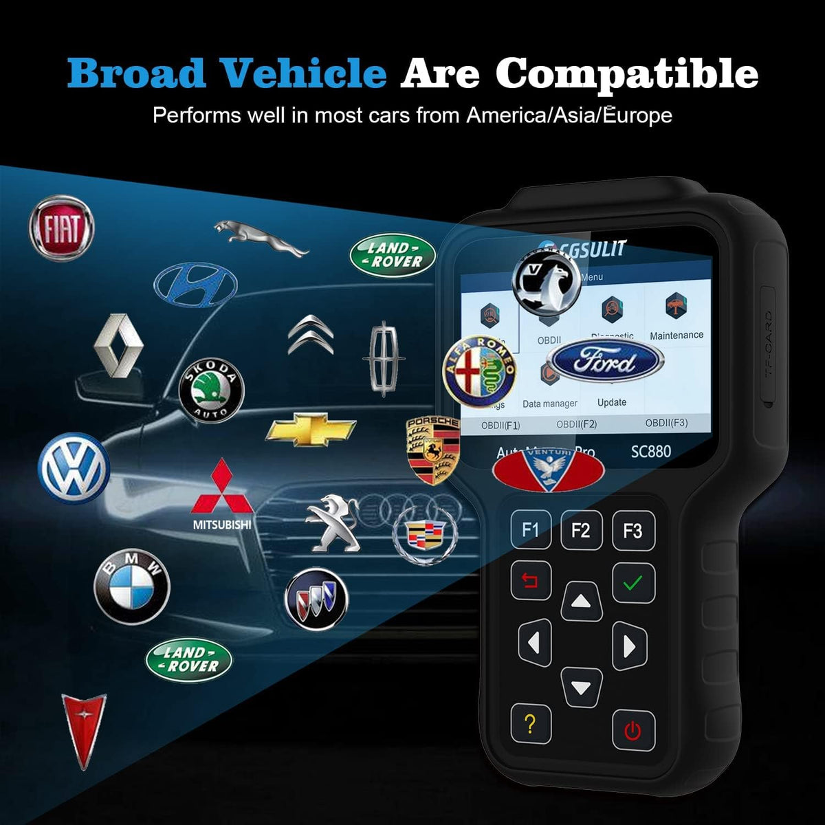 OBD2 Diagnostic Scanner with EPB ABS SAS SRS Reset Y10558