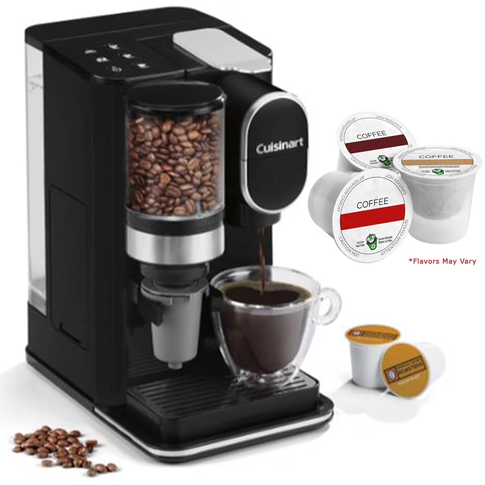 Grind and Brew Single-Serve Coffeemaker Bundle with 3 Single Serve Brew Cups of Coffee K329