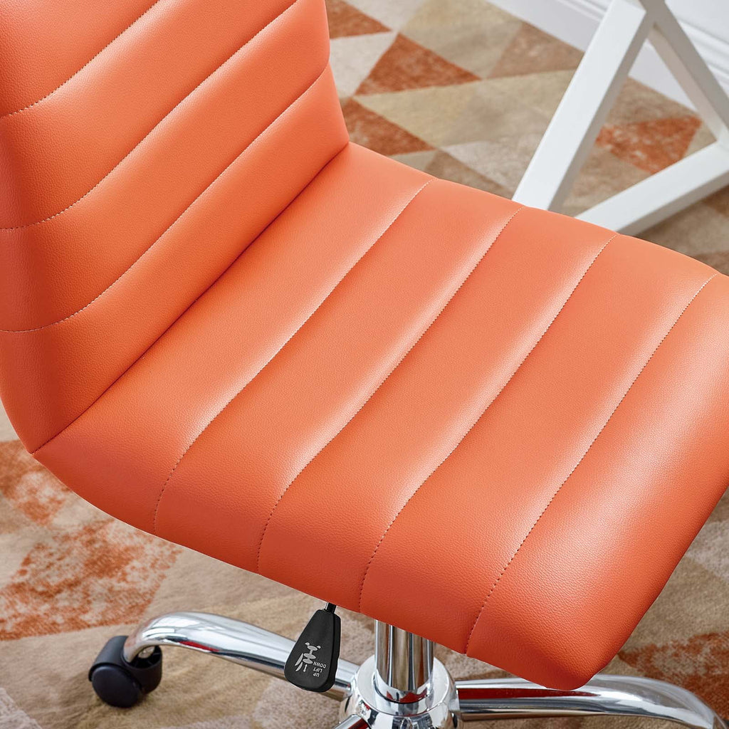Orange Armless Mid Back Office Chair N556620