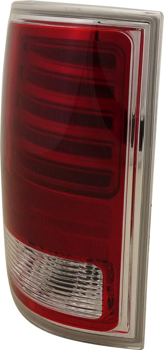 Tail Light Compatible with 2013-2018 Ram 1500/2500 Clear & Red Lens Chrome Driver Side O9120