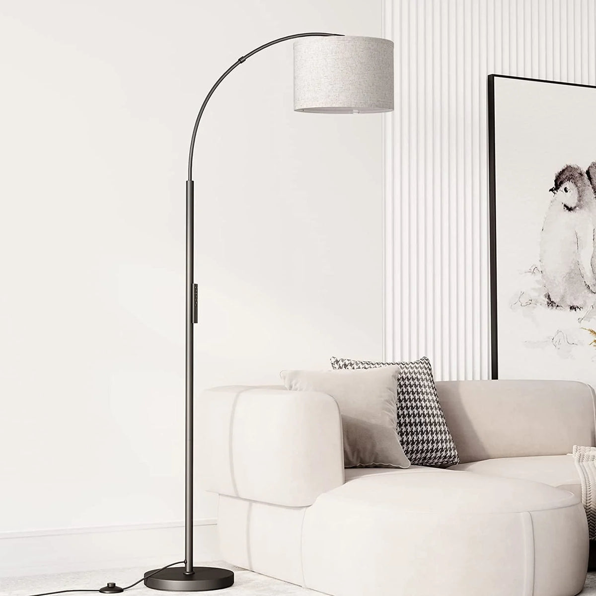 Gold Arc Floor Lamp with Remote S8792