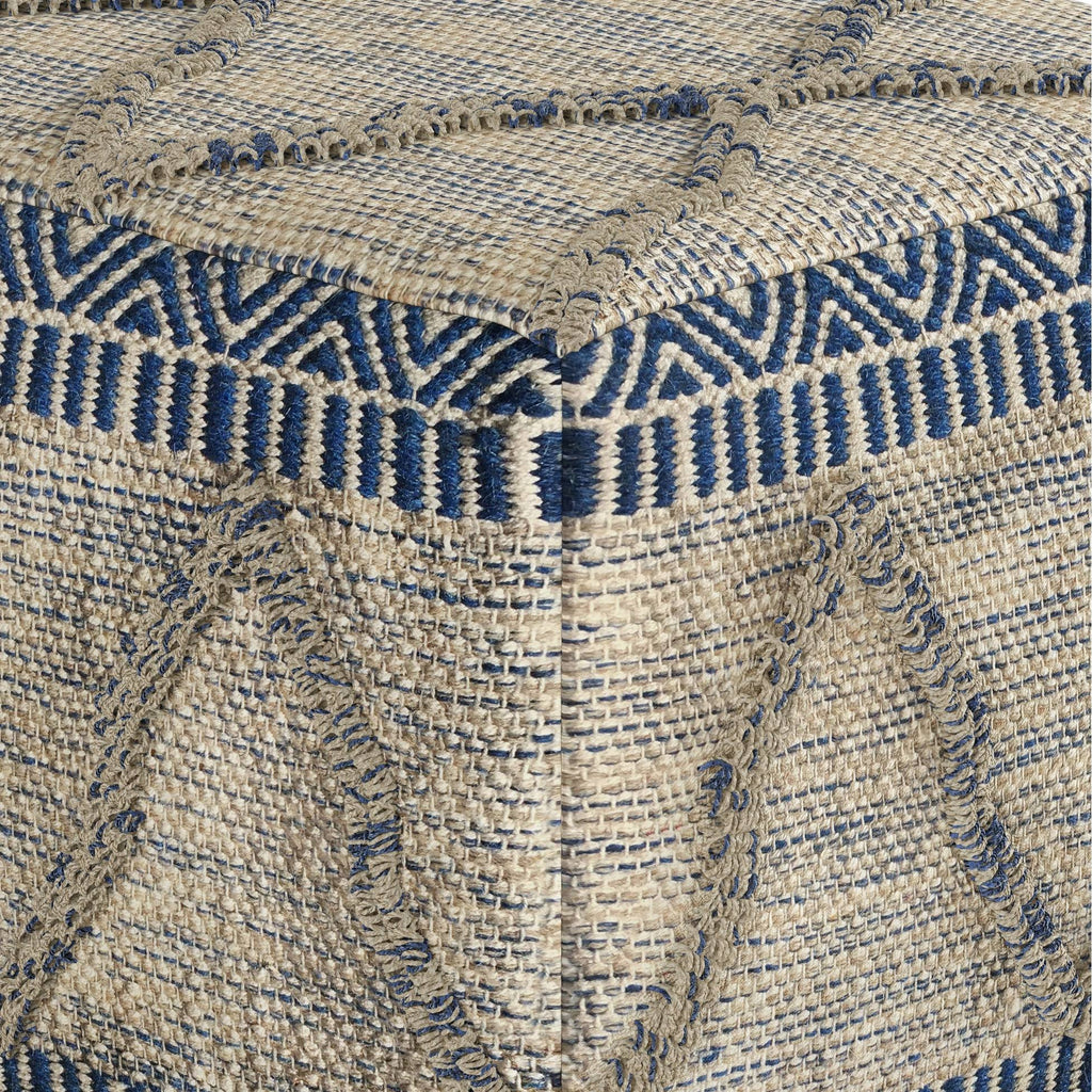Square Pouf Blue/Natural W7530
