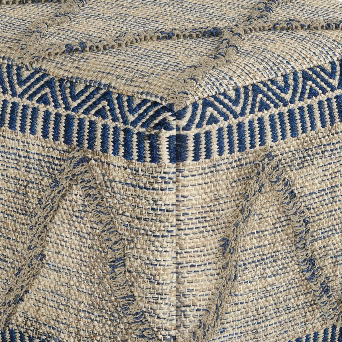 Square Pouf Blue/Natural W7530