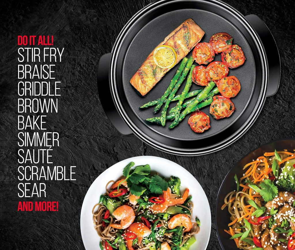 12 Inch Non Stick Electric Skillet with Glass Lid O189