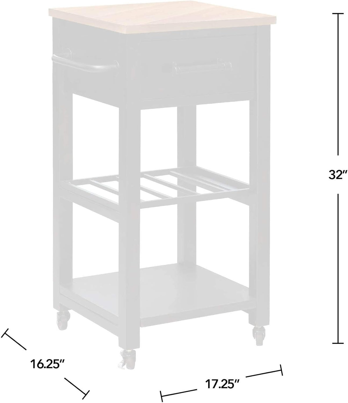 Brown Farmhouse Kitchen Cart Z666