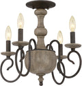 4-Light Rustic Black Semi-Flush Ceiling Lighting L5371
