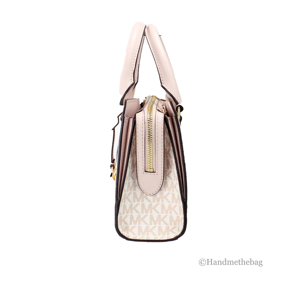 White Rose Gold PVC Satchel Purse Bag G9127
