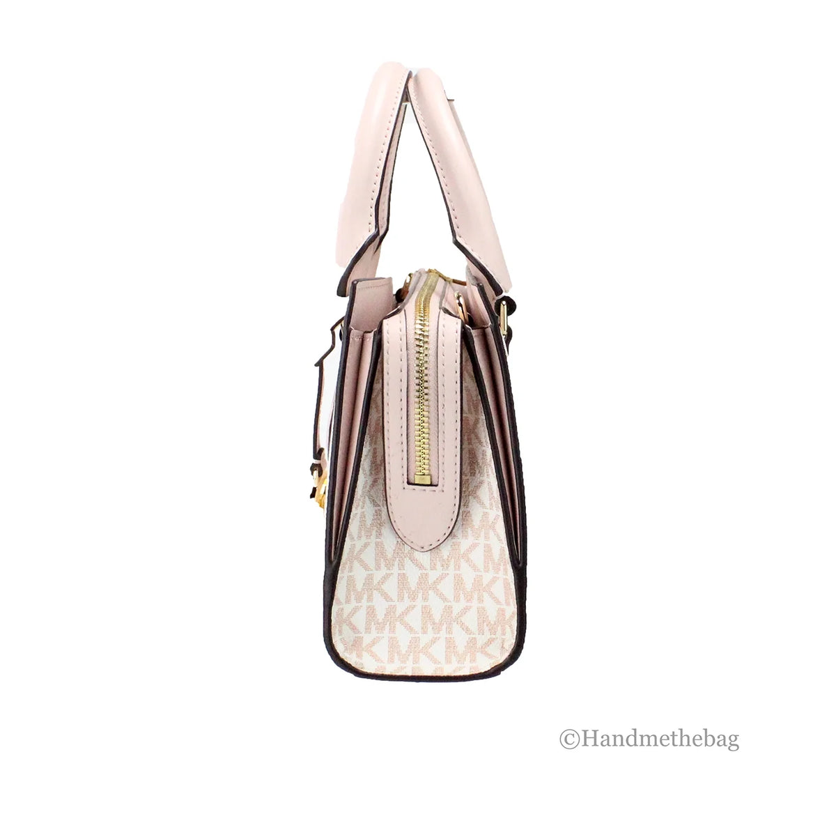 White Rose Gold PVC Satchel Purse Bag G9127