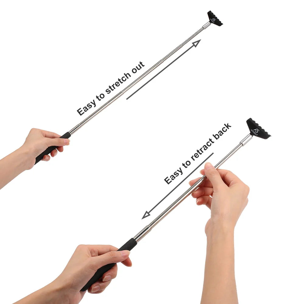 Telescopic Back Scratcher Massager Metal Extendable 5 Section Blue U3122