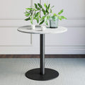 Small Mid-Century Modern Kitchen or Dining Table with Faux Carrara Marble Top O419