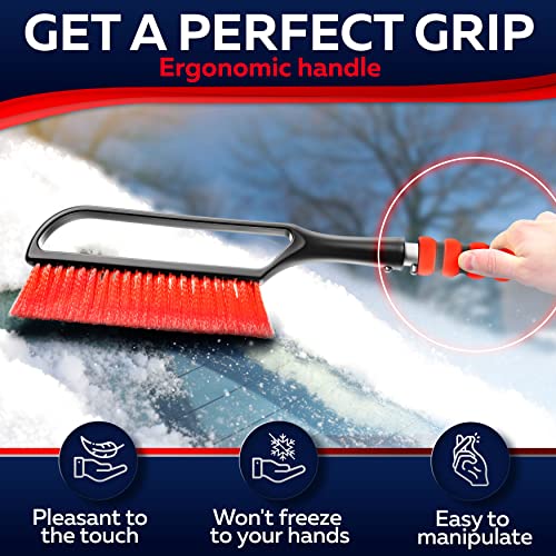 27" Snow Brush & Ice Scrapers with Foam Grip, Detachable, Gray Z915699