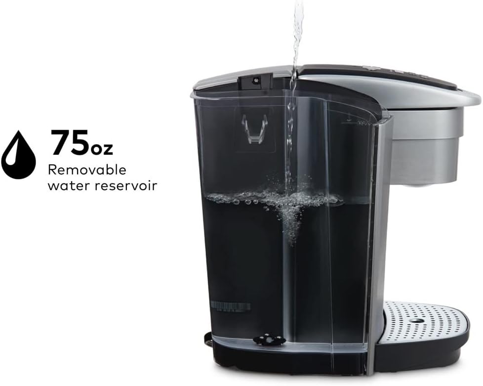 Brushed Silver Single Serve Programmable Coffeemaker L89853