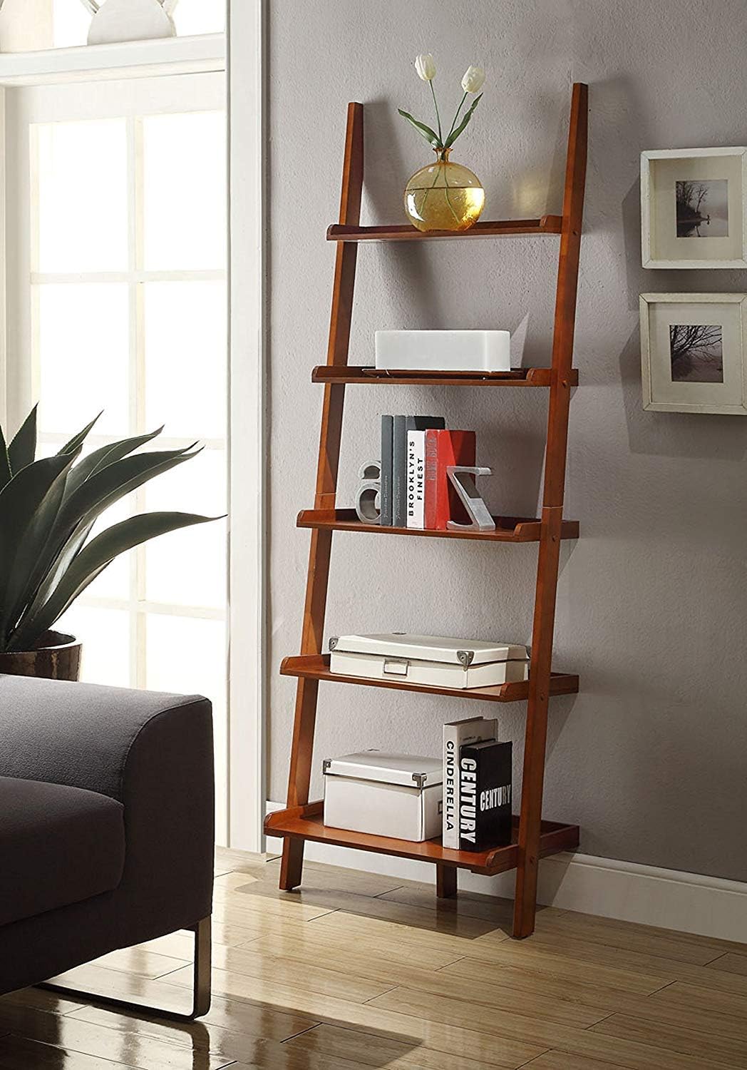 Gray Bookshelf Ladder W82908