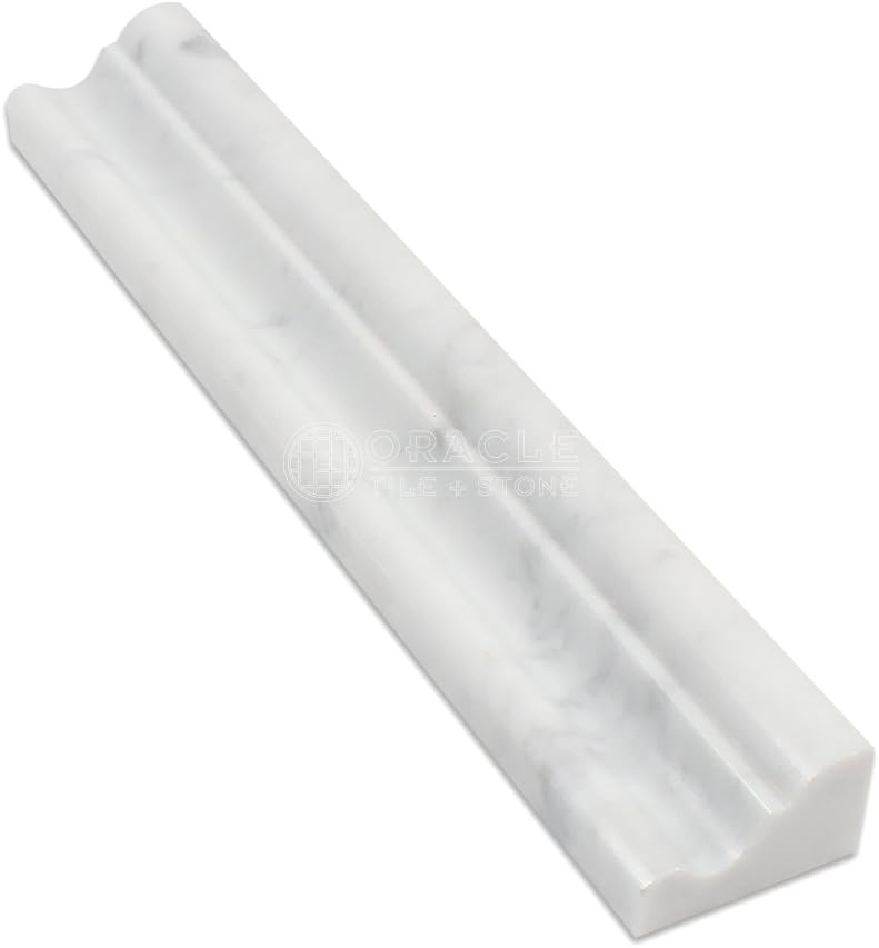 Carrara White Marble Crown Molding Trim, Honed G8901